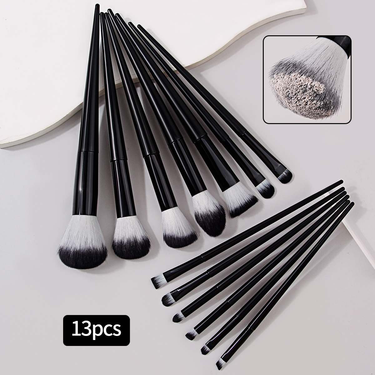 13 high-end makeup brush sets in stock, including loose powder brushes, contouring brushes, eyeshadow brushes, and portable full sets. Quick delivery full figure