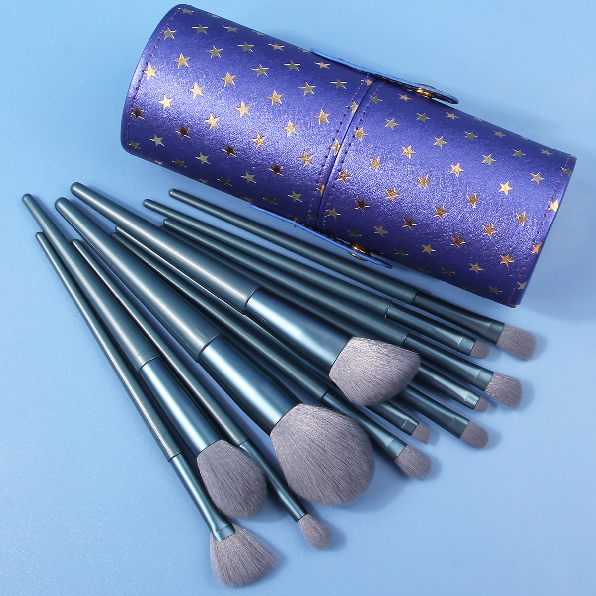 High-end and fashionable 12 super soft makeup brushes for beginners, dust-proof and water-proof storage bucket, portable set for students details Picture