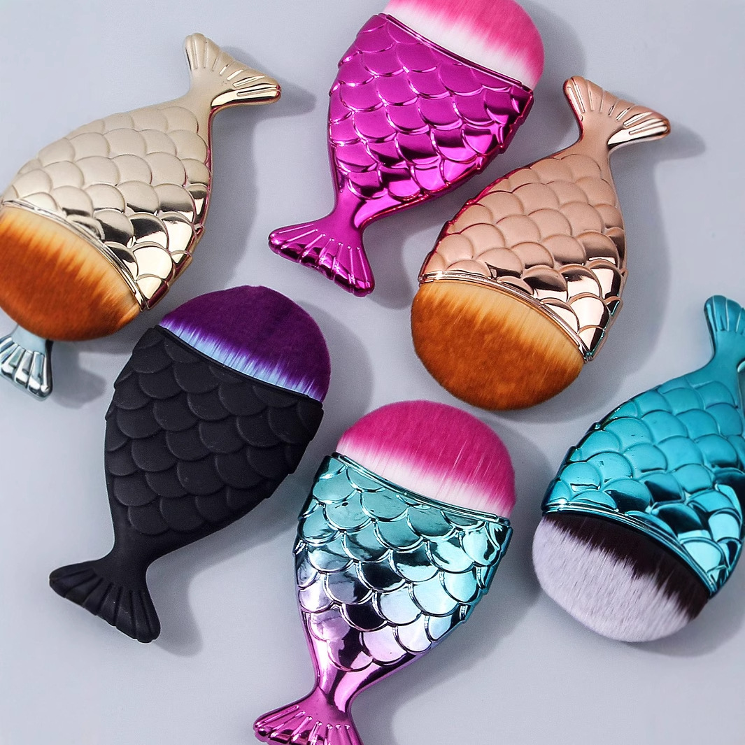Single mermaid foundation brush, makeup brush, nail brush, and Big Fish beauty tools are available for direct sale from the manufacturer on the same day Specification drawing
