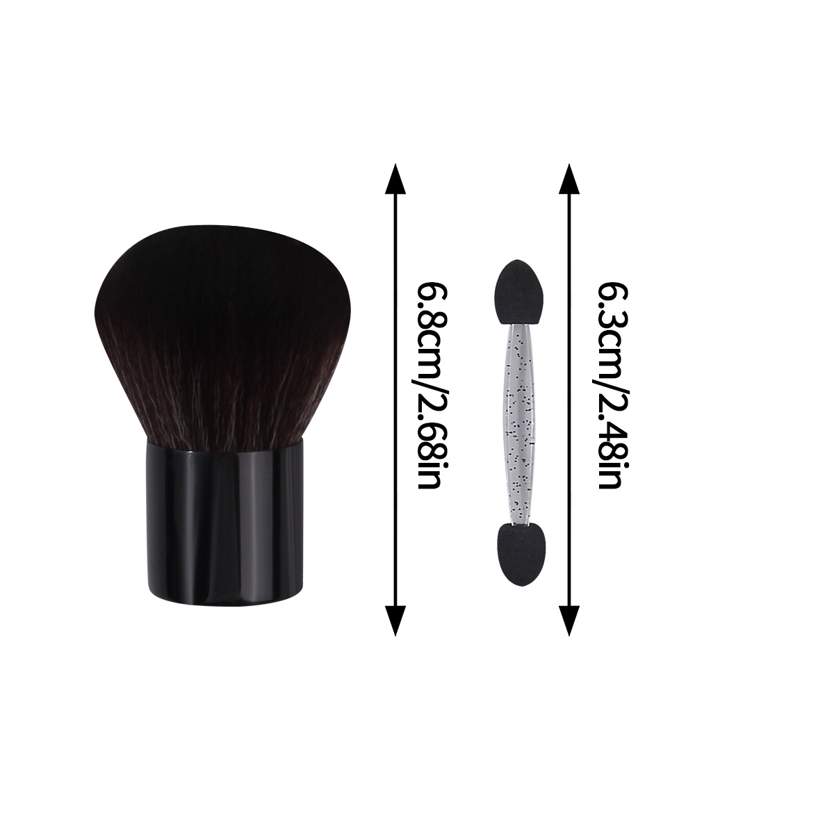 Mushroom head black base loose powder blush brush, portable double-head sponge eyeshadow stick, multi-functional eyeshadow brush in stock Application Scenario