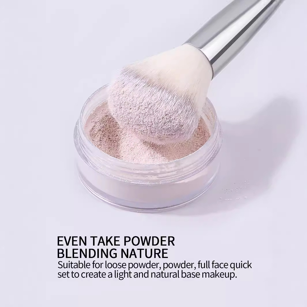 High-end makeup tools, loose brush, champagne-colored wooden handle beauty brush, beginner makeup blush, setting brush, honey brush Specification drawing