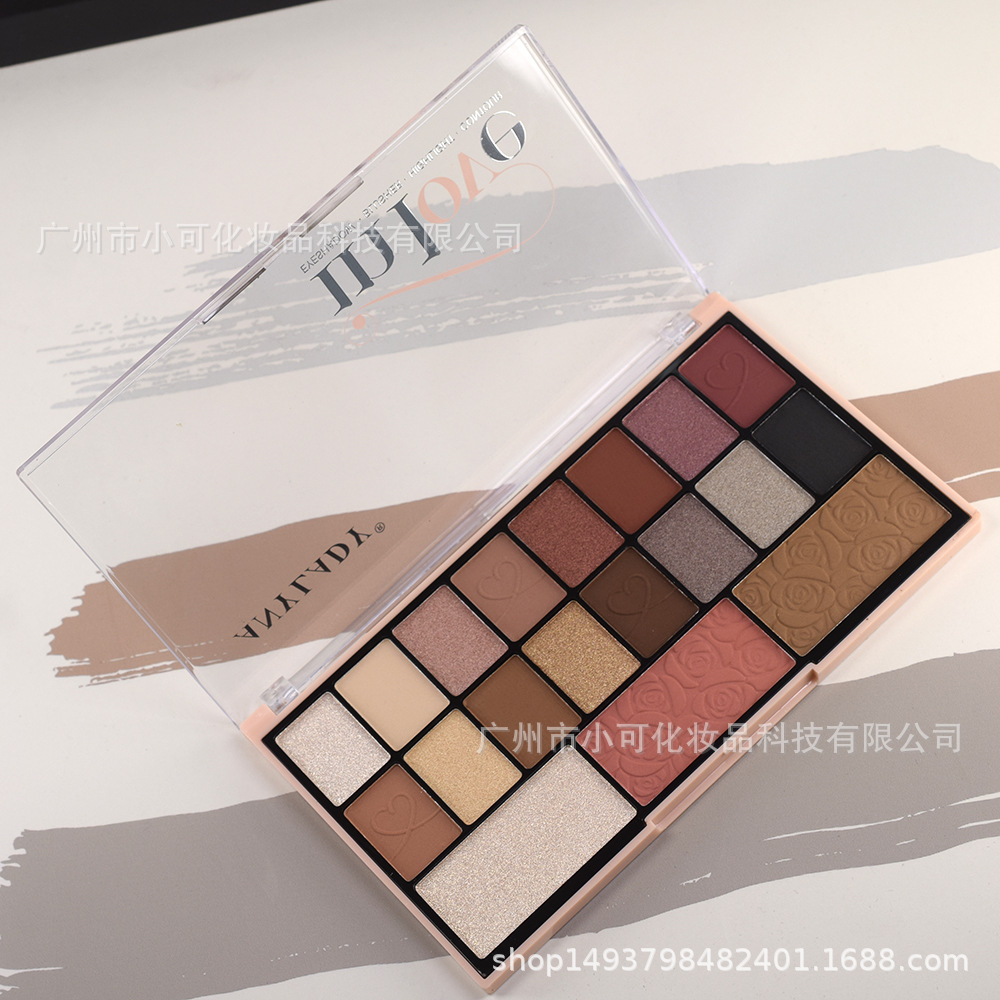 8439 Eyeshadow Highlighter Contour Powder Blush MAKEUP Palette 19-color ANYLADY Pearl Matte Wholesale Makeup Application Scenario
