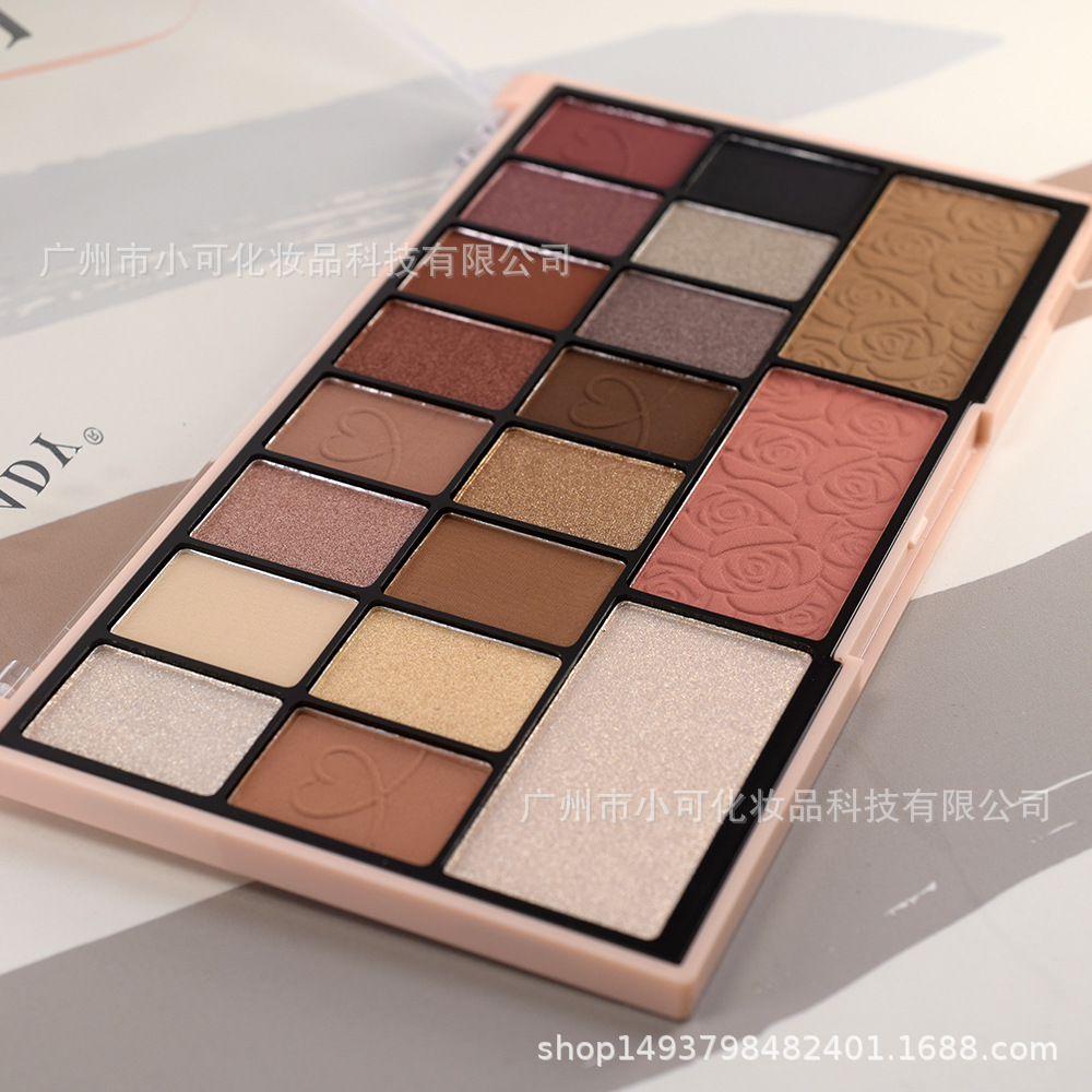 8439 Eyeshadow Highlighter Contour Powder Blush MAKEUP Palette 19-color ANYLADY Pearl Matte Wholesale Makeup details Picture