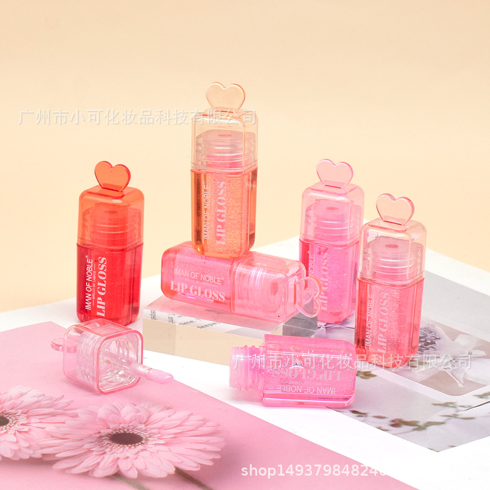 IMAN OF NOBLE SHINY LIPOIL Lip Gloss 7168A Lip Gloss Shiny Lipoil Heart Square Tube Application Scenario