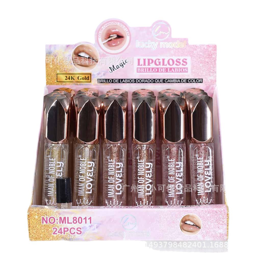 LUCKY MODEL Gold Leaf Color-changing Moisturizing Lip Oil Temperature-changing Lip Gloss ML8011 New MAGIC LIPOIL Item Picture