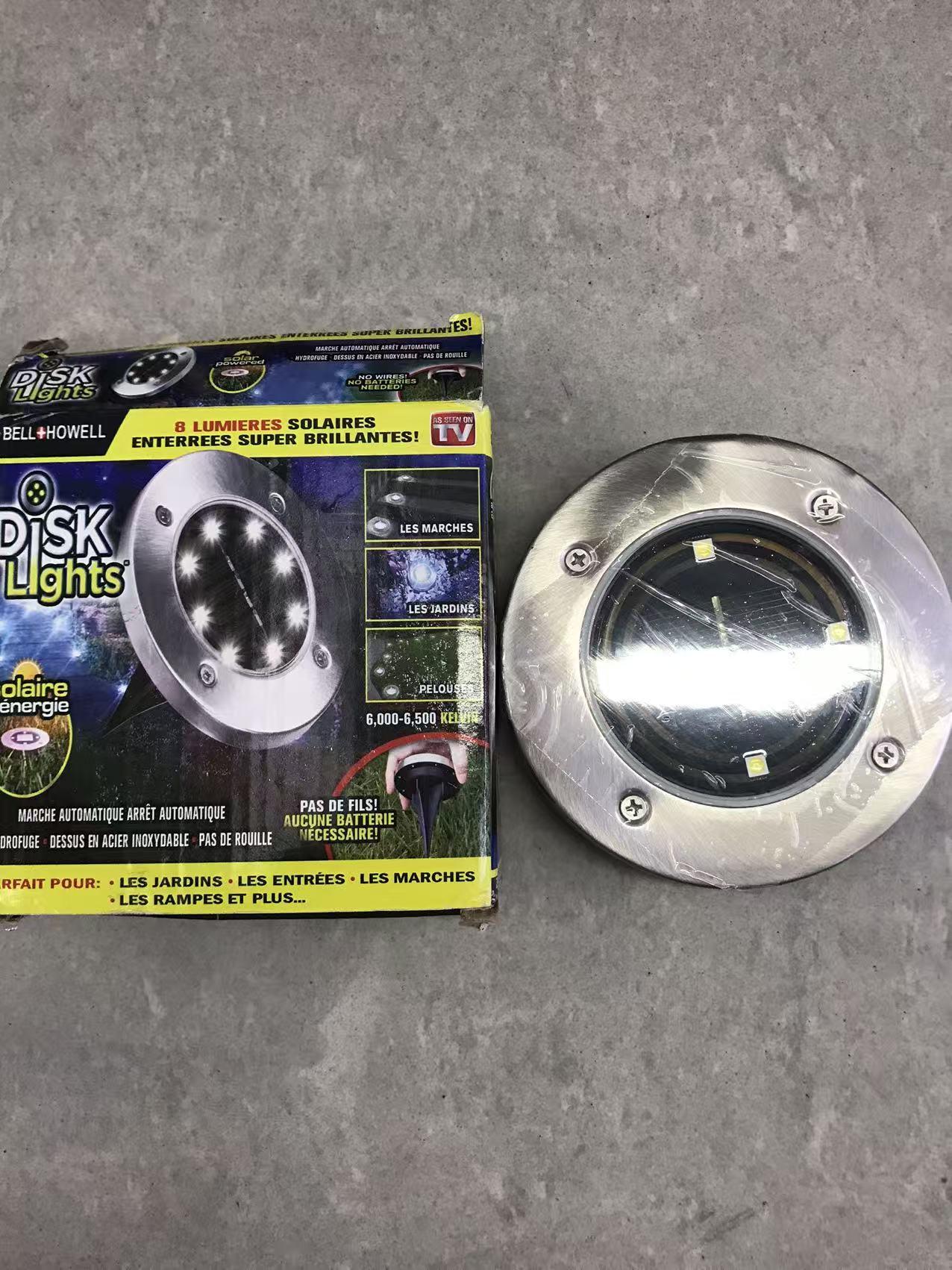 Solar ground lamp 8LED stainless steel outdoor solar ground plug lamp, courtyard garden rainproof villa ground lamp details Picture