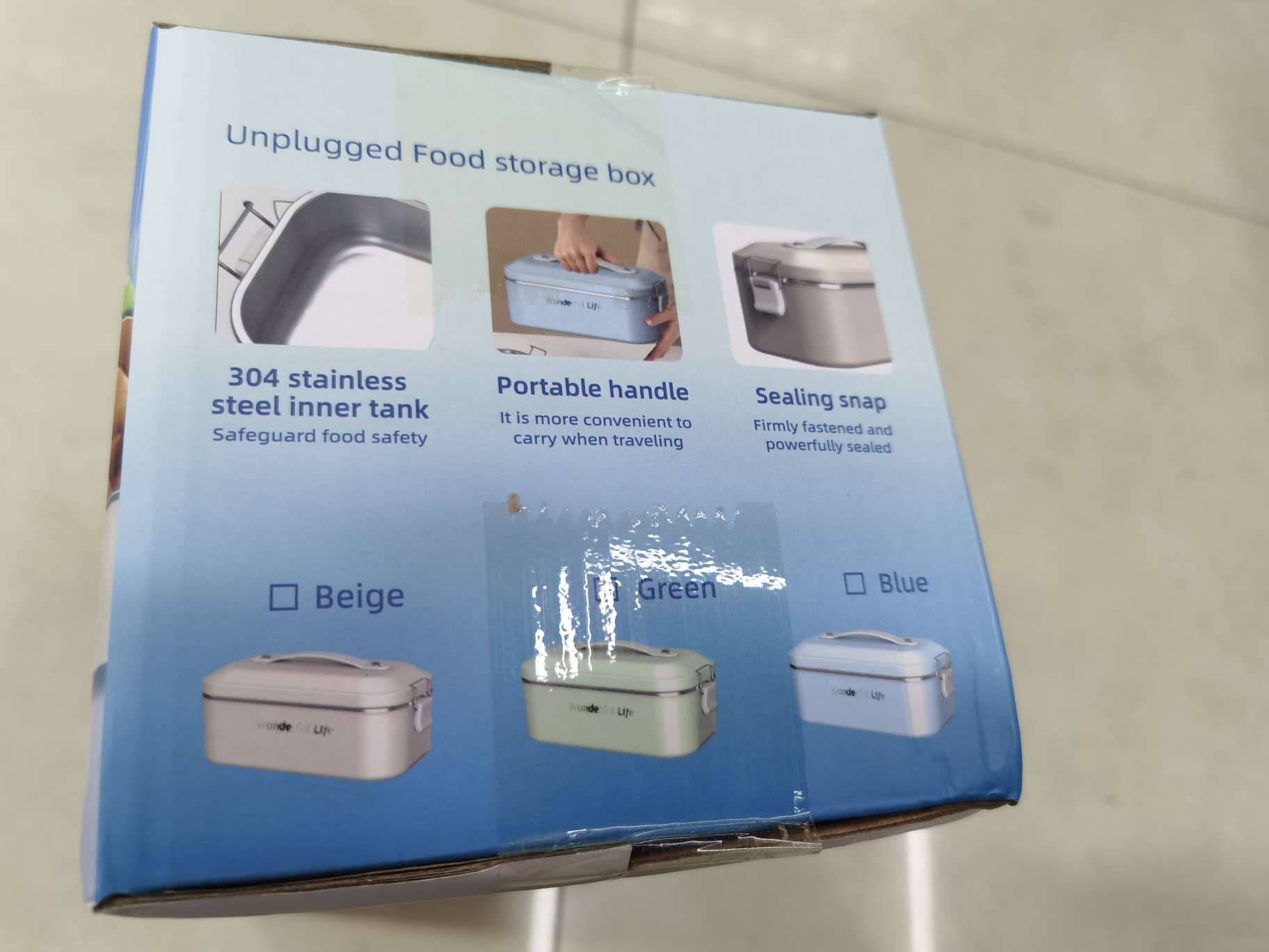 Unplugged freezer box, mobile outdoor mini refrigerator for camping, stainless steel square preservation box, fruit bento box undefined