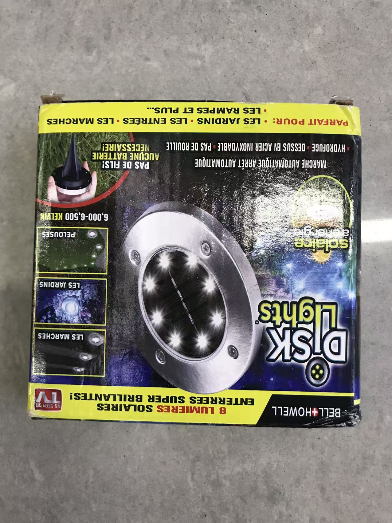 Solar ground lamp 8LED stainless steel outdoor solar ground plug lamp, courtyard garden rainproof villa ground lamp