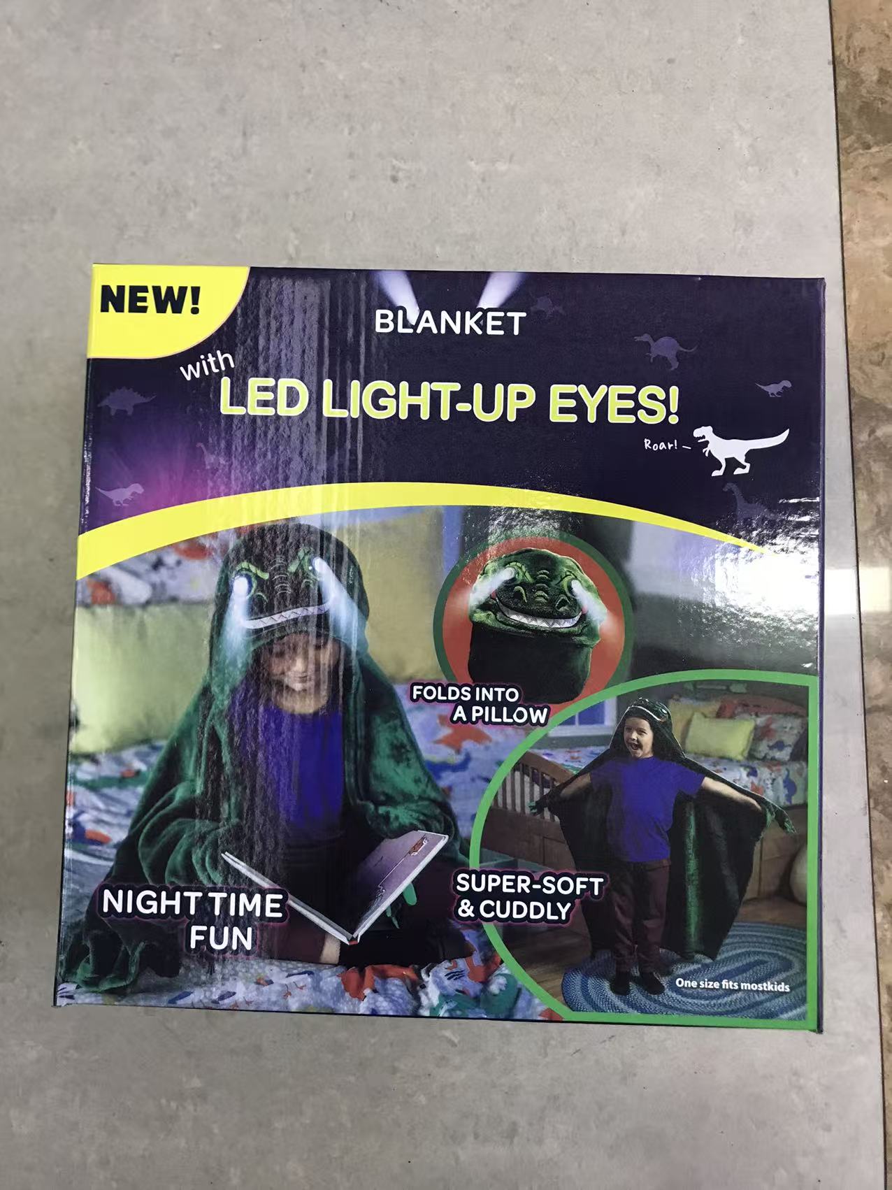 Bright Eyes Blanket发光眼睛斗篷连帽披风洗澡儿童法兰绒毛毯