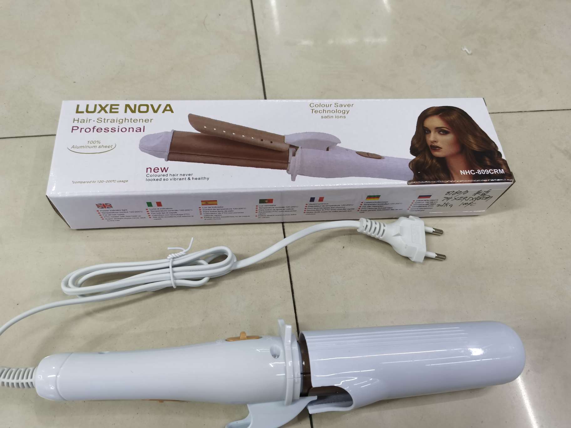 Fully automatic curling irons with clamps Specification drawing