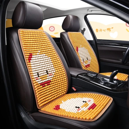 Summer wooden bead cooling pads for foreign trade car seat cushions, cute cartoon little yellow duck seat cushions, cooling pads, flatbed pads, semi-wrapped pads Summer wooden bead cooling pads for foreign trade car seat cushions, cute cartoon little yellow duck seat cushions, cooling pads, flatbed pads, semi-wrapped pads