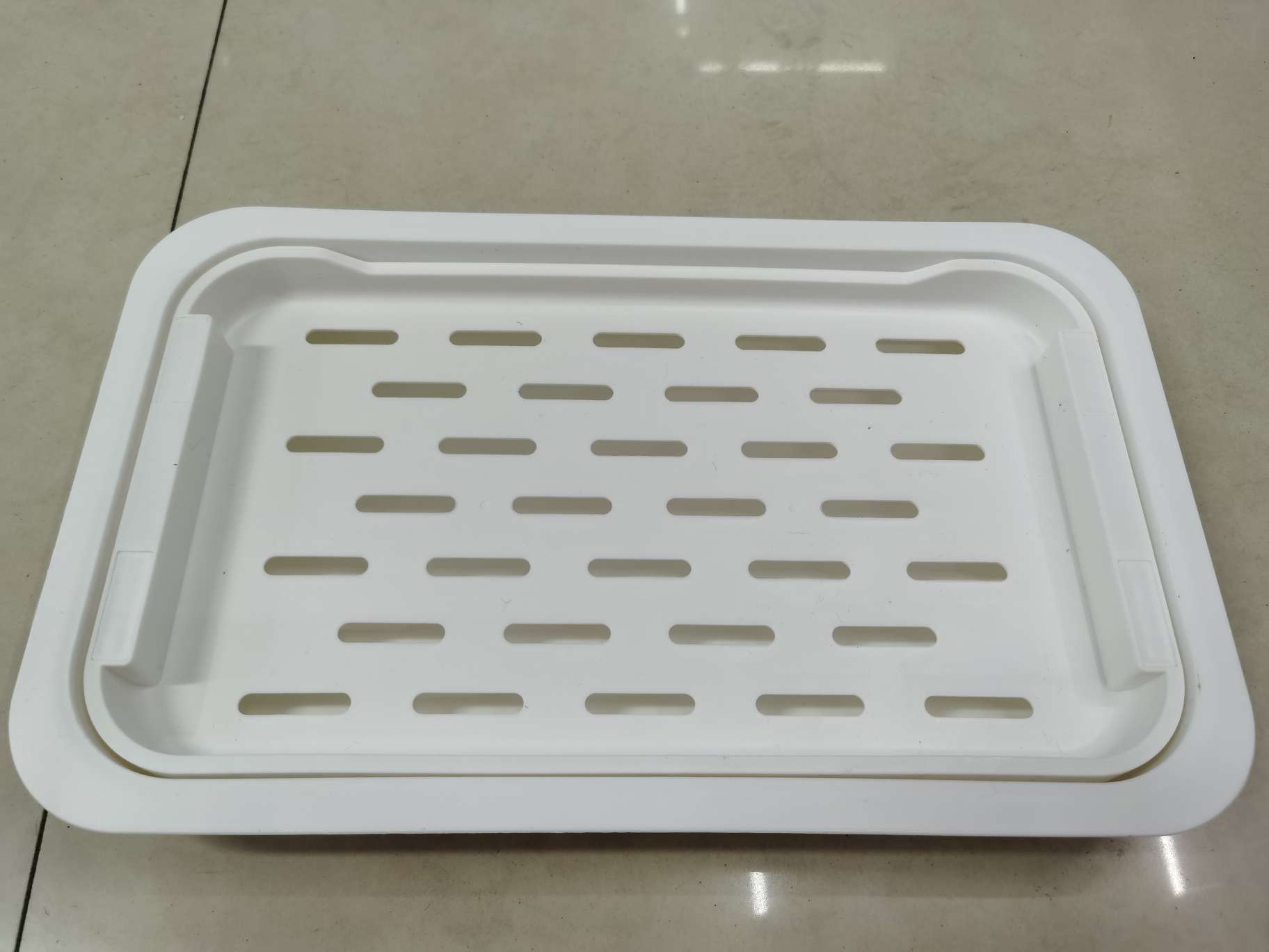 Double-layer plastic draining tray, rectangular, household, for tea cups, water cups, water kettles, cups, water drawing, water filtering, water receiving, tea tray undefined
