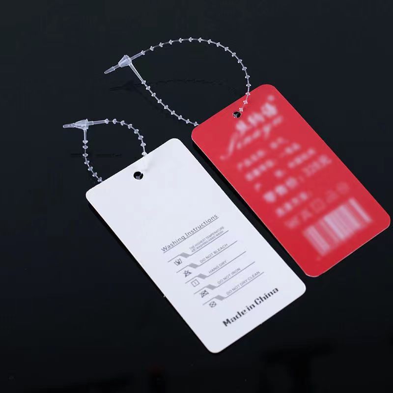 吊牌挂绳塑料手穿针子母扣服装衣服吊卡线尖圆头透明标签商标胶针