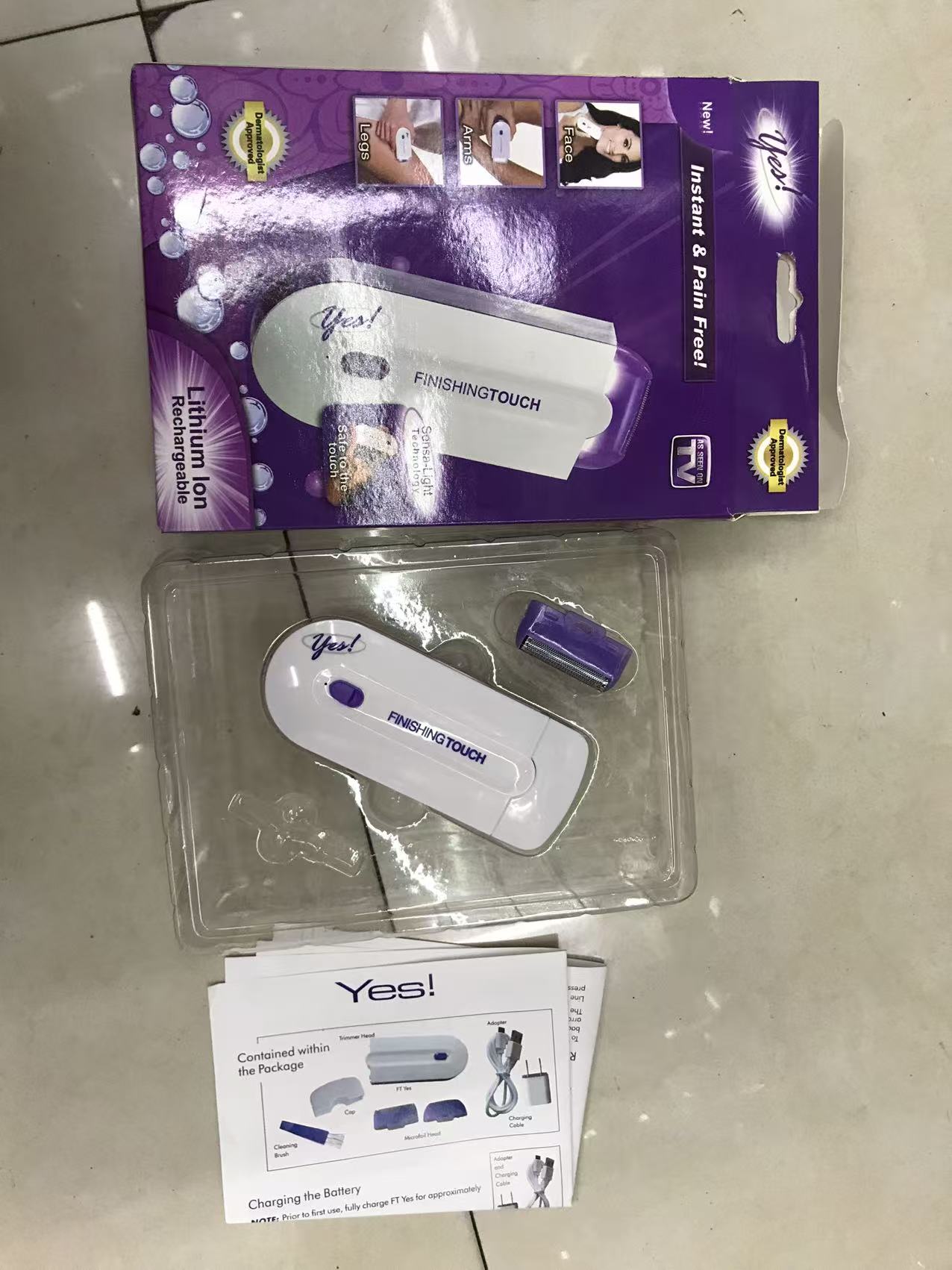 Cross-border portable women's full-body hair removal device, laser hair removal instrument, mini electric dual-head blue light hair shaving device details Picture