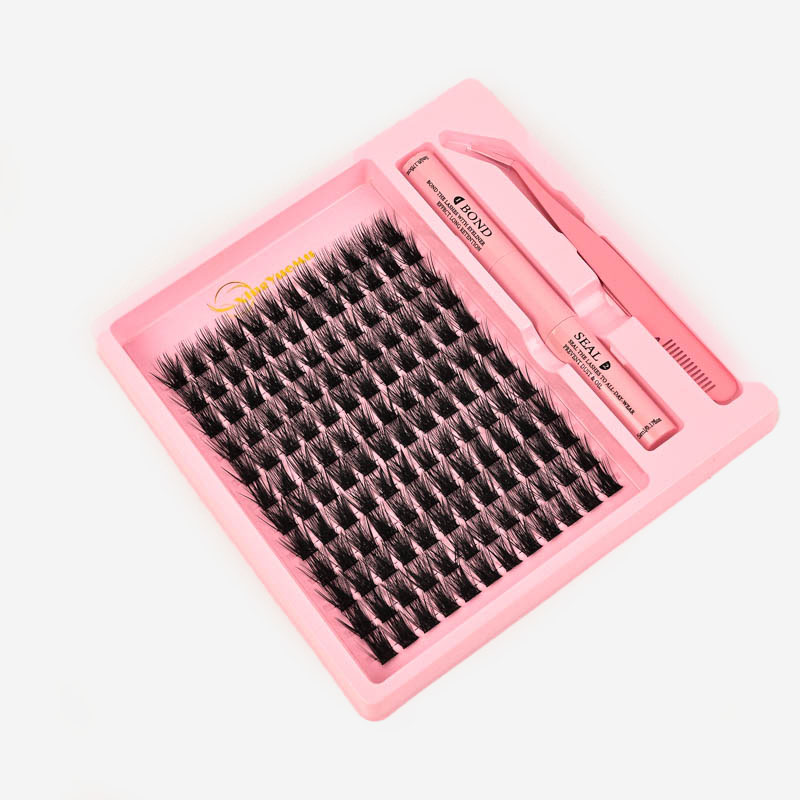 欧美跨境电商自嫁接30D40D眼睫毛套装自然黑梗朵毛平度假睫毛批发细节图