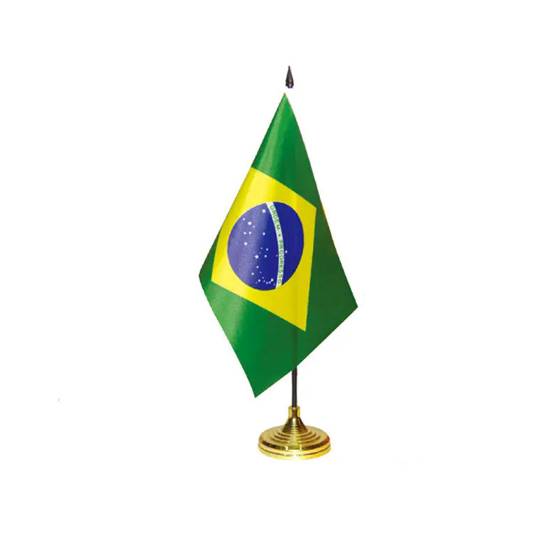 Chuangdong Flag Cross-border Office hand-held flag table flag, polyester conference room small flag, plastic flagpole ornament with base customization Specification image
