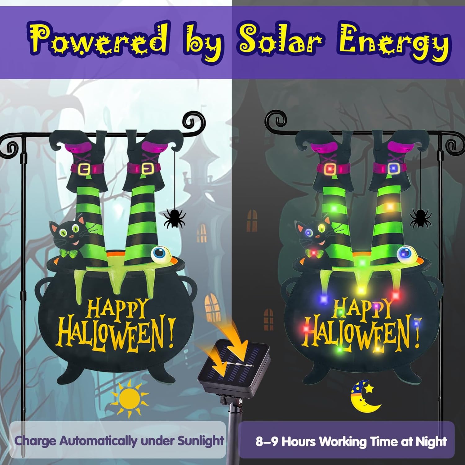 Amazon Exclusive Halloween garden flag digital double-sided linen printed pattern outdoor courtyard flag manufacturer wholesale outdoor advertising flagpole garden flag Halloween decoration Application Scenario