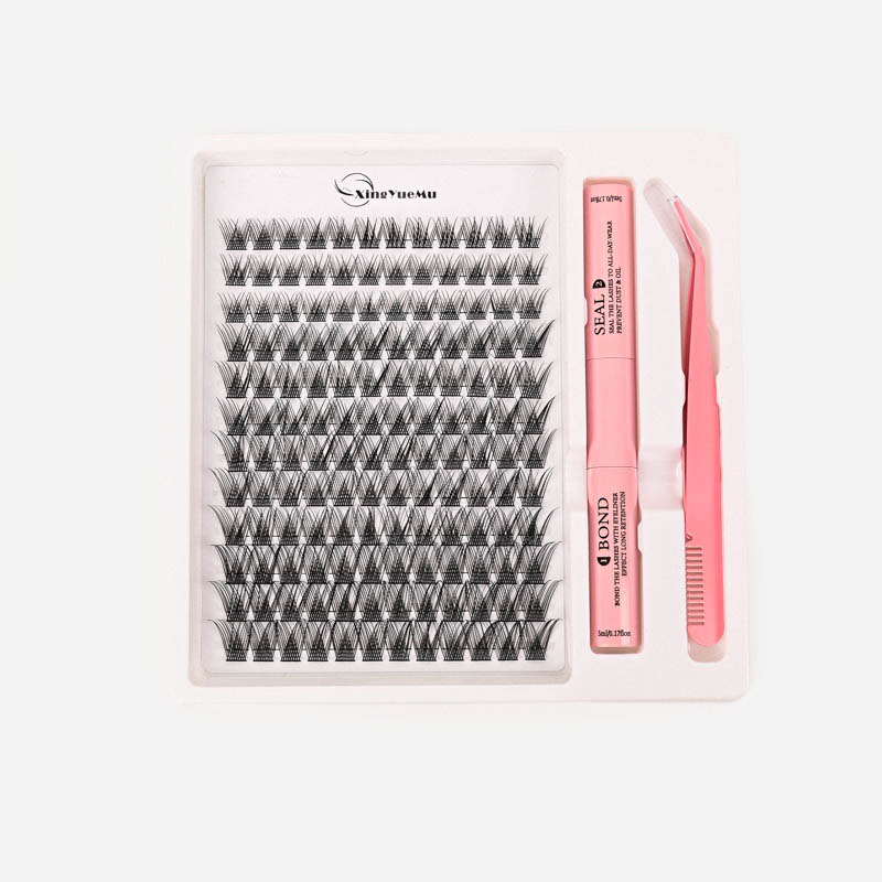 diy lash欧美跨境10排装200pcs睫毛书两件套套装分段式延长假睫毛细节图
