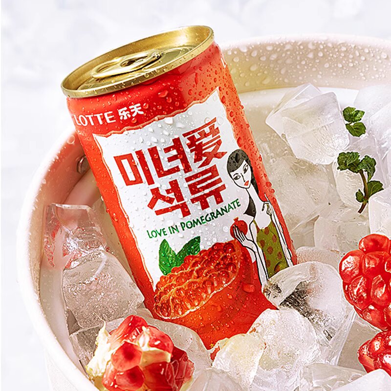 批发包邮 韩国进口休闲食品饮料果汁零食 乐天美女石榴饮料180ML详情4