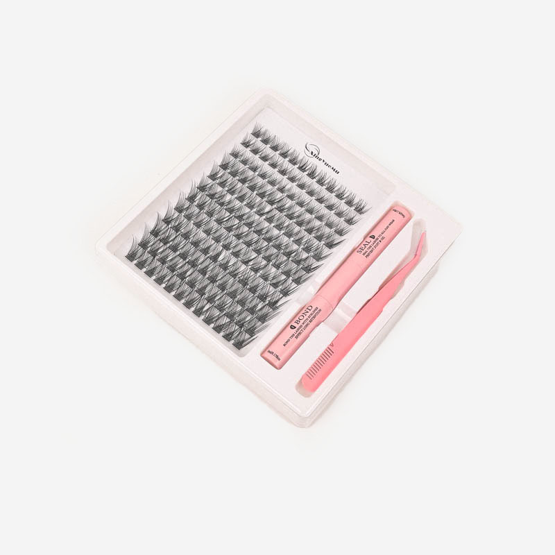 diy lash欧美跨境10排装200pcs睫毛书两件套套装分段式延长假睫毛产品图