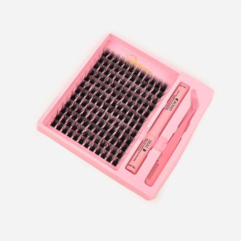 欧美跨境电商自嫁接30D40D眼睫毛套装自然黑梗朵毛平度假睫毛批发产品图