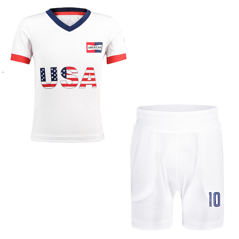 Chuangdong Flag US, Canada and Mexico World Cup Fan T-shirt, mesh fabric quick-drying digital printing short-sleeved Mexican youth football sweatshirt Specification image