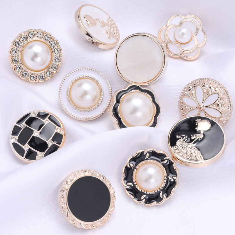 高档大衣扣子金属皮草扣钮貂皮纽扣子女花瓣水钻钻扣