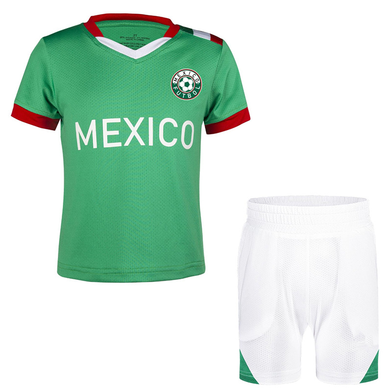 Chuangdong Flag US, Canada and Mexico World Cup Fan T-shirt, mesh fabric quick-drying digital printing short-sleeved Mexican youth football sweatshirt Item Picture