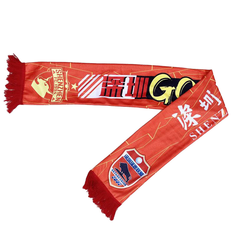 Chuangdong Flag Chinese Super League Football Club Fan Scarf Polyester double-sided fringed tinted Football Scarf Cheering fan products details Picture