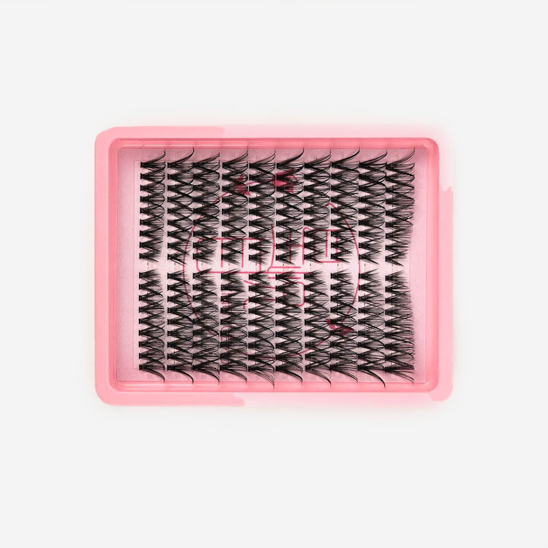 平度工厂新款跨境假睫毛DIY单簇80P浓密卷翘欧美热熔朵毛睫毛批发产品图