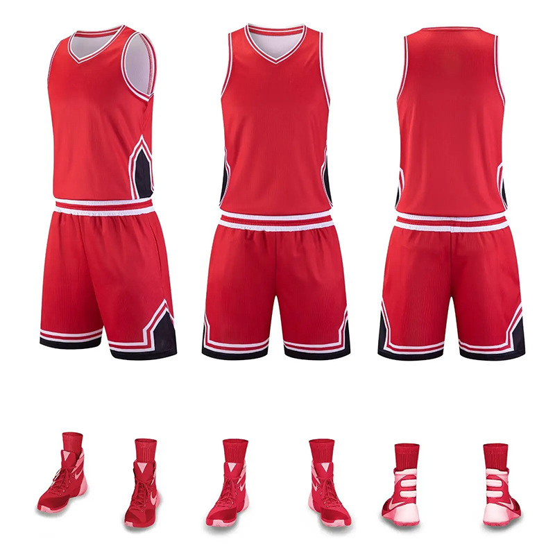 Chuangdong Flag Cross-border Basketball Uniform Set, Men's, adults' and children's basketball training vest, team uniform, Outdoor Sports Set, Large Size jersey Item Picture