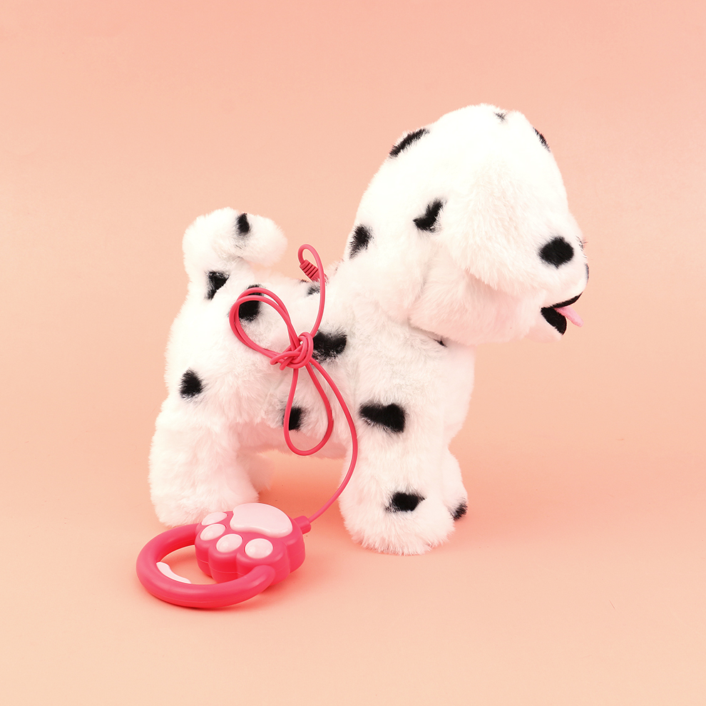 A lively and playful electric plush puppy, accompanying joy and playfulness, recording and saving playful words, singing merrily and playfully, being cute and adorable when being spoiled details Picture