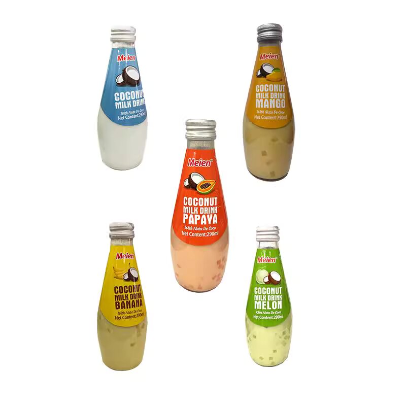 包邮批发泰国进口果汁休闲食品零食美恩香蕉味椰肉椰子饮料290ml