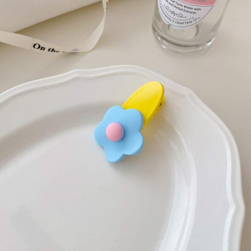 彩色小花发夹女童侧边碎发刘海发卡儿童不伤发鸭嘴夹女孩夹子头饰 /儿童发饰套装详情图2