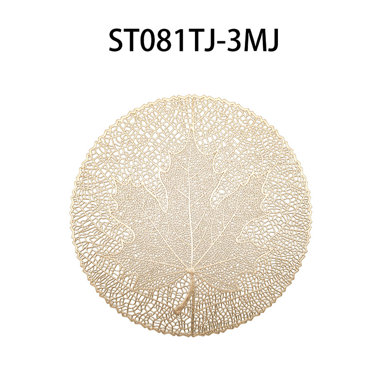 The gold-embossed maple leaf pad is waterproof, oil-proof, heat-insulating, easy to clean and washable details Picture