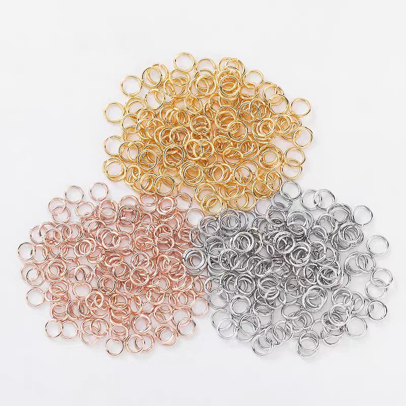 14K包金开口圈单圈手工diy制作手链项链收尾连接圈耳饰品材料配件20个白底实物图