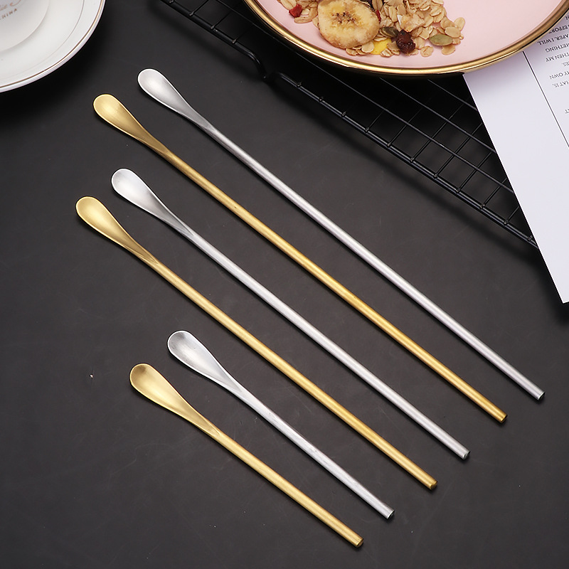 304 stainless steel spoon, coffee stirring spoon, Western cold drink long-handled spoon, ins ice cream spoon, short-handled smoothie spoon Specification drawing