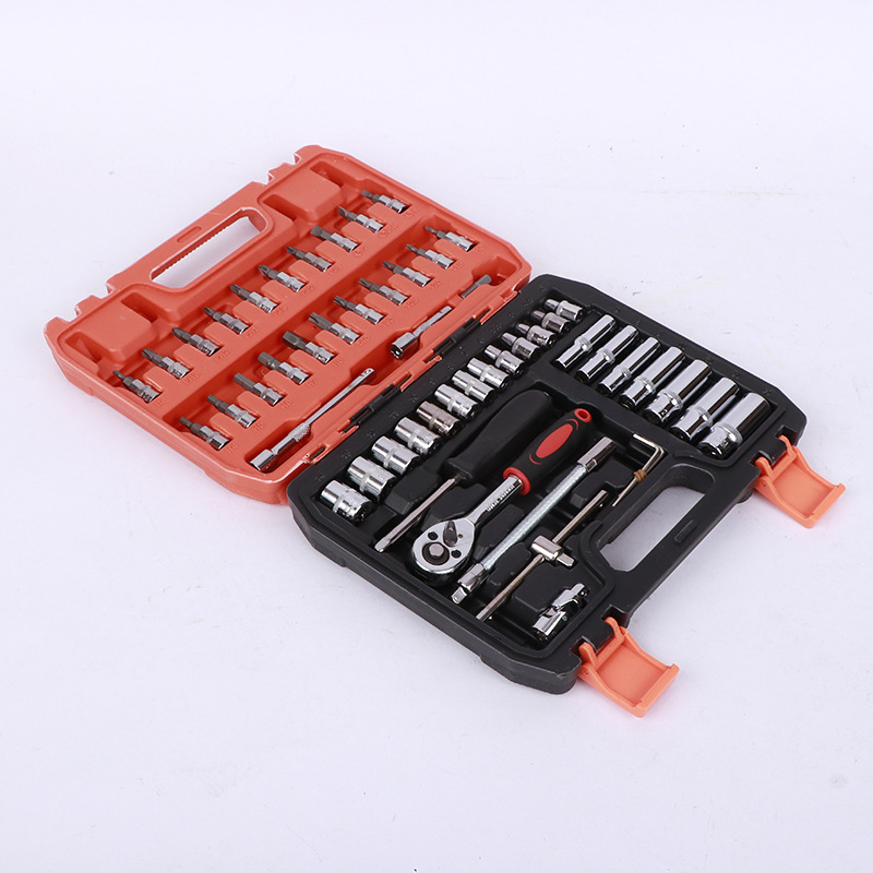 53 pieces of batch head sleeves in stock, 1/4 metric auto repair and mechanical repair tools, hardware tool sets details Picture