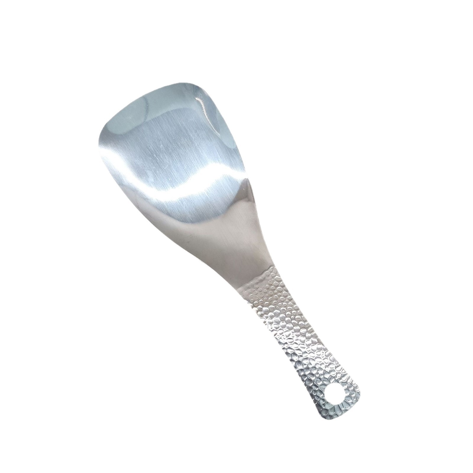 Stainless steel rice spoon, creative hammer-patterned square rice serving spoon, household rice spatula, cafeteria and restaurant rice serving spoon, rice cooker spatula Item Picture