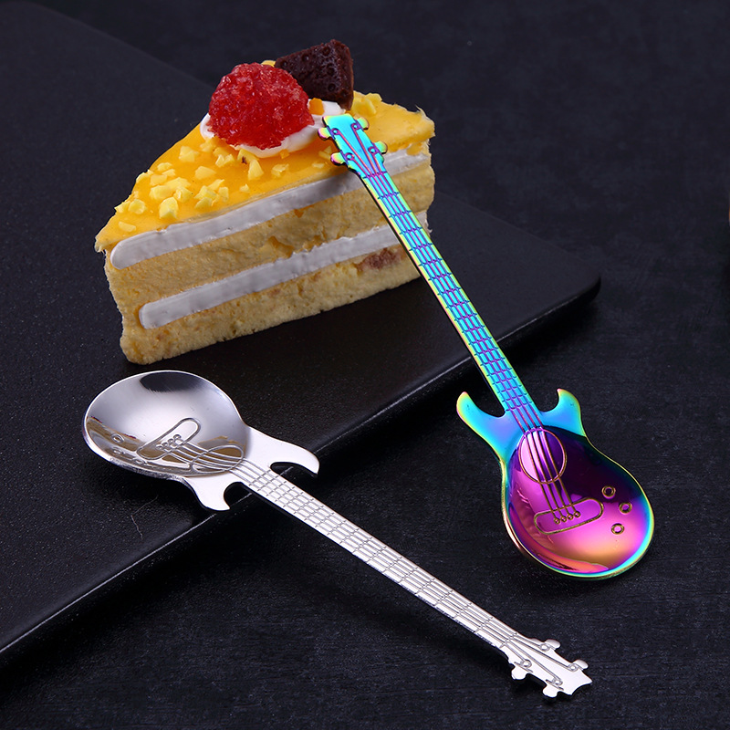 Amazon 304 stainless steel spoon, guitar spoon, coffee whisker spoon, ice bar spoon, music bar spoon, mug spoon Specification drawing