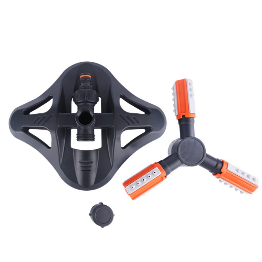 SNJUE multi-functional garden sprinkler, three-pronged sprinkler, multi-directional 360-degree automatic rotating sprinkler Specification drawing