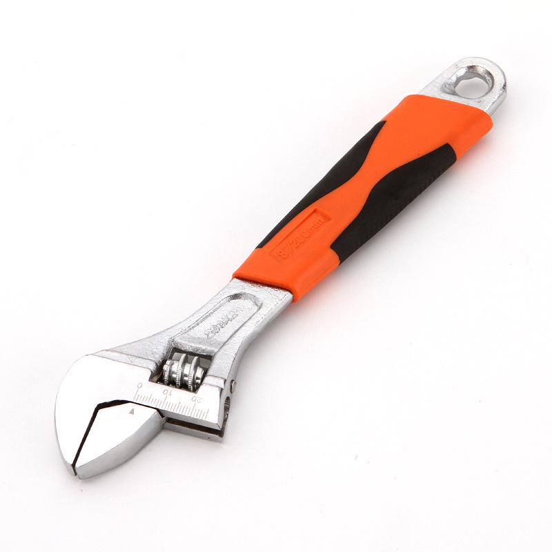 Carbon steel rubber-coated adjustable wrench 8-inch and 12-inch adjustable set wrench manual tool auto repair tool set Item Picture