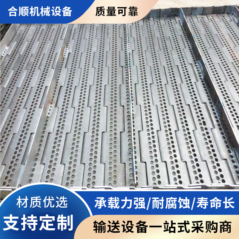 Source manufacturer, chain plate waste treatment, industrial conveying, food freezing cleaning, wear-resistant and high-temperature resistant stainless steel chain plate details Picture