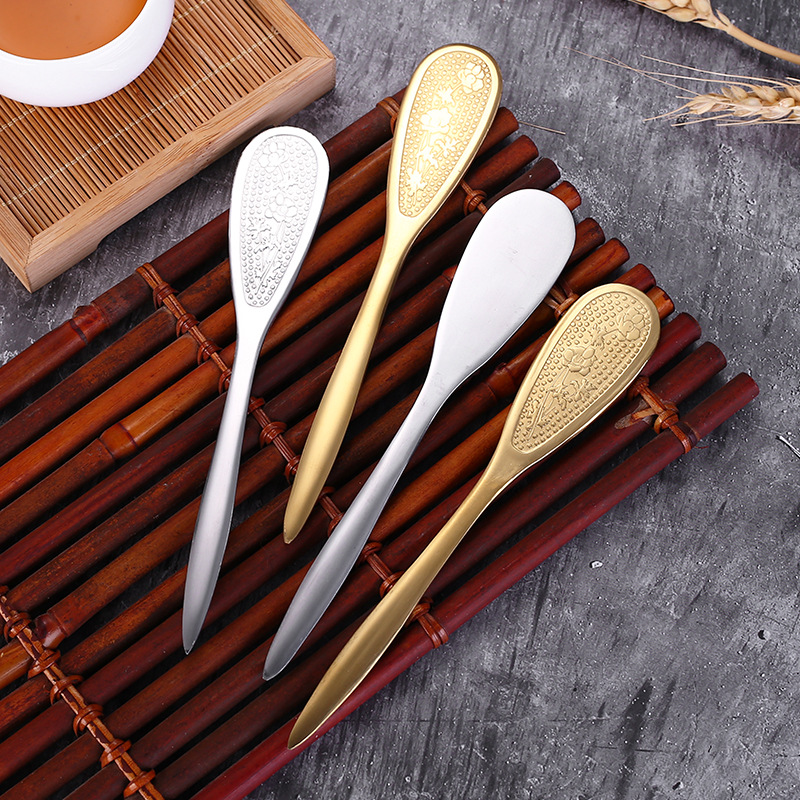 Stainless steel Pu 'er tea knife, tea needle, black tea knife, gift, Guma handmade tea cake knife, tea prying tool, tea set accessories full figure