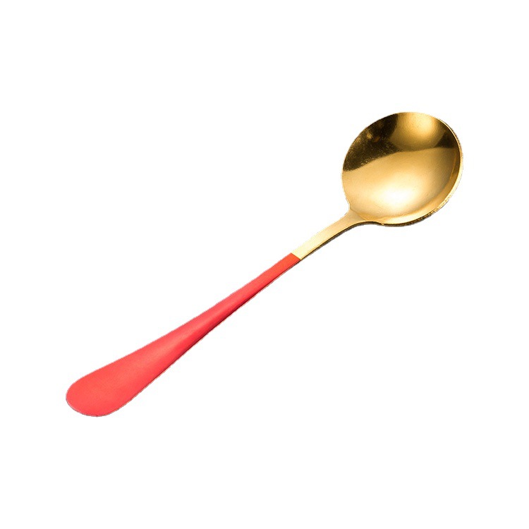 Stainless steel spoons, popular round-head spoons, dessert spoons, Korean-style round-head spoons, high-end soup spoons for hotels, and household rice spoons Item Picture