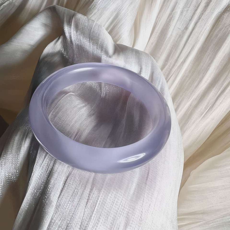 紫罗兰猫眼石手镯白月光金店礼品旅游景点纪念品玻璃仿叮当玉髓时尚饰品女妖紫猫眼石手镯细节图