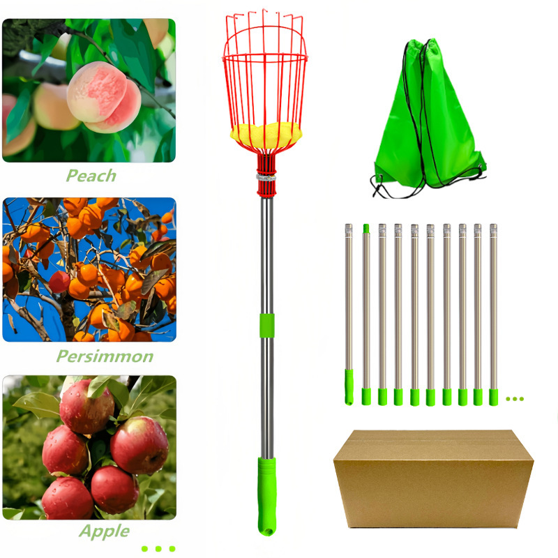 Fruit picker, fruit remover, fruit picking magic tool, telescopic rod, apple and plum picking, high-altitude picker, garden fruit picking tool Application Scenario