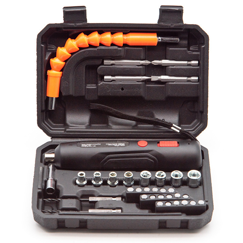 A 36-piece household lithium battery electric screwdriver set, a multi-functional rechargeable handheld pen-type electric drill tool set full figure