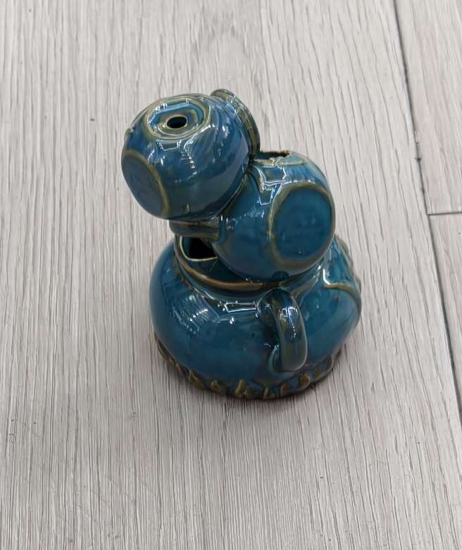 一件蓝绿色圆形10公分三层酒壶陶瓷工艺品礼品家居用品倒流香香炉，工艺品香炉树脂插电回流熏香香薰炉礼品家居装饰详情图3