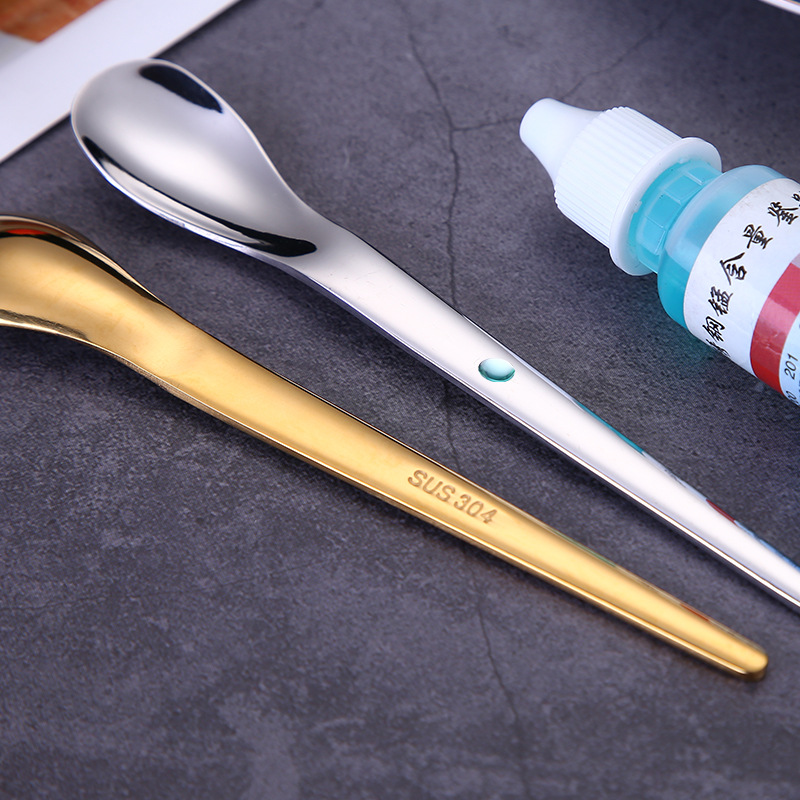 304 stainless steel spoon, titanium gold stirring spoon, coffee spoon, bird's nest lotus root starch ice cream spoon, souvenir spoon, gift spoon Specification drawing